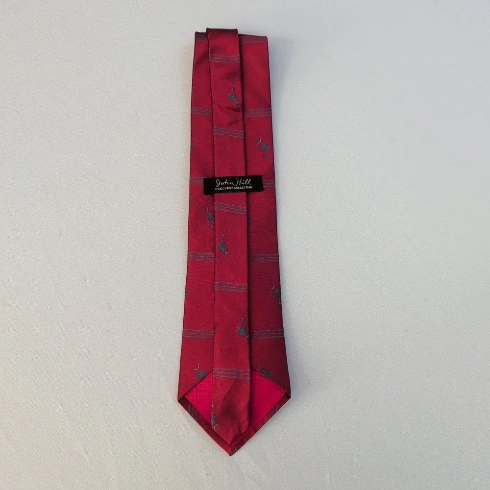 John Hill Executive Collection South Carolina Men's Extra Long 100% Silk Tie Red